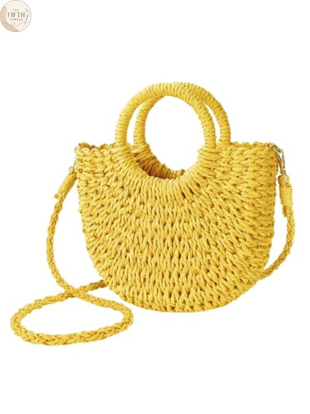 Handwoven Straw Satchel Crossbody Shoulder Bag Top Handle Summer Purse